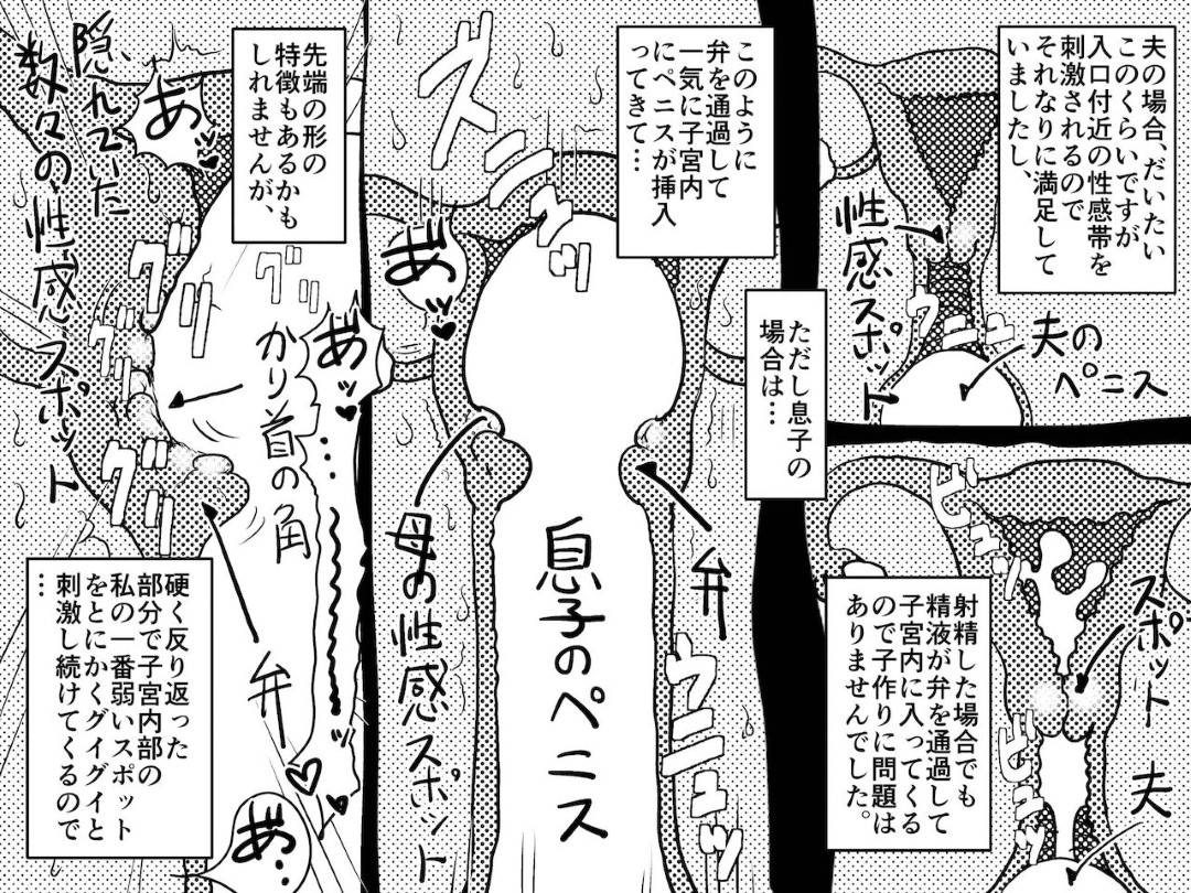 【エロ漫画】性欲の強い息子と一線を越えてしまった巨乳ムチムチママ。彼女は旦那がいない昼の間に彼にエッチを迫られてはディープキスされたり、フェラ抜きしたりし、何度も中出し近親相姦する！